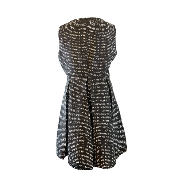 Nine West Black White Abstract Print Fit Flare Sleeveless Dress Large - Picture 2 of 13